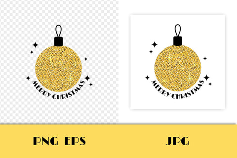 Merry Christmas Greeting Card | PNG Sublimation Print | Digital Download | Black & Golden Glitter Xmas Tree Decoration Text Merry Christmas Sublimation AnnaViolet_store 