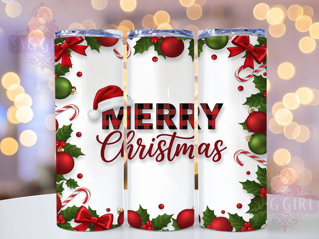 Merry Christmas Holiday Tumbler, Holiday Tumbler, Christmas Wrap Design, 20Oz Sublimation, Festive Holiday Art, Christmas Season Design, Winter Holiday Theme Sublimation SvggirlplusArt 