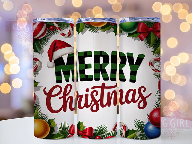 Merry Christmas Holiday Tumbler, Holiday Tumbler, Christmas Wrap Design, 20Oz Sublimation, Festive Holiday Art, Christmas Season Design, Winter Holiday Theme Sublimation SvggirlplusArt 