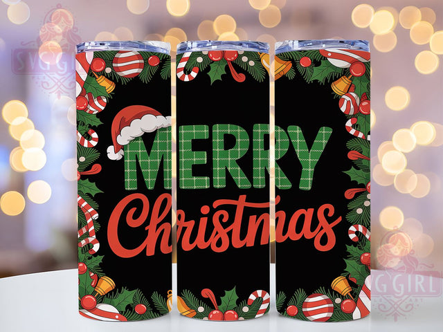 Merry Christmas Holiday Tumbler, Holiday Tumbler, Christmas Wrap Design, 20Oz Sublimation, Festive Holiday Art, Christmas Season Design, Winter Holiday Theme Sublimation SvggirlplusArt 