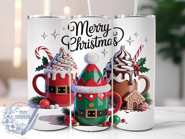 Merry Christmas Holiday Tumbler, Xmas Holiday Design, Festive Christmas Art, Holiday Cheer Graphic, Seasonal Xmas Pattern, 20oz Tumbler, Sublimation Design Sublimation ToriDesigns 