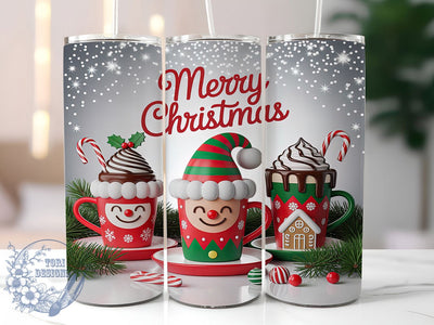 Merry Christmas Holiday Tumbler, Xmas Holiday Design, Festive Christmas Art, Holiday Cheer Graphic, Seasonal Xmas Pattern, 20oz Tumbler, Sublimation Design Sublimation ToriDesigns 