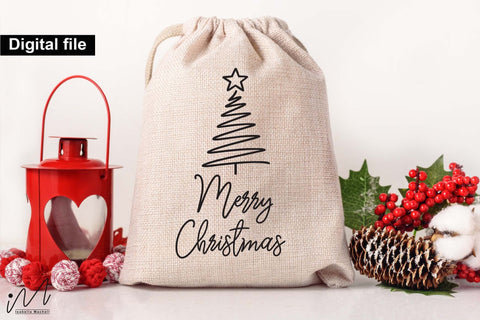 Merry Christmas Holiday Wine Bag Quote SVG SVG Isabella Machell 