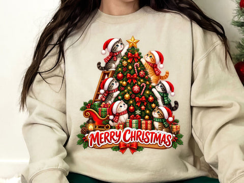 Merry Christmas Kittens PNG SVG artprintfile 