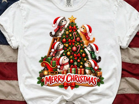 Merry Christmas Kittens PNG SVG artprintfile 