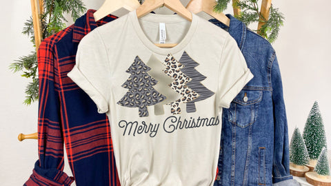 Merry Christmas Leopard Trees PNG, Animal Print Sublimation, Neutral Christmas PNG Sublimation So Fontsy VIP Design Shop 