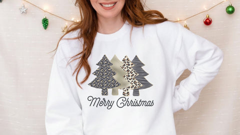 Merry Christmas Leopard Trees PNG, Animal Print Sublimation, Neutral Christmas PNG Sublimation So Fontsy VIP Design Shop 