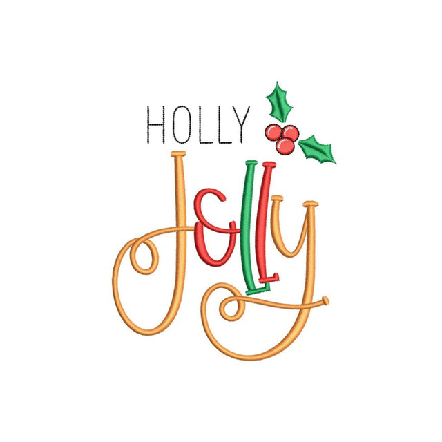 Merry Christmas Machine Embroidery Design, Holly Jolly Embroidery Design, 3 sizes, Instant Download Embroidery/Applique DESIGNS Nino Nadaraia 