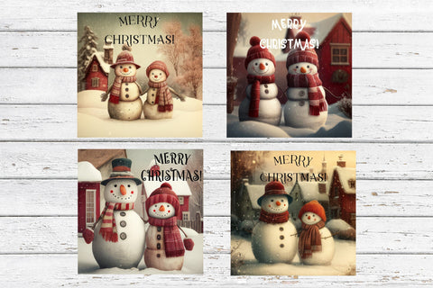 Merry Christmas Magnet PNG Bundle. Snowman Magnet Bundle PNG SVG Olga Terlyanskaya 
