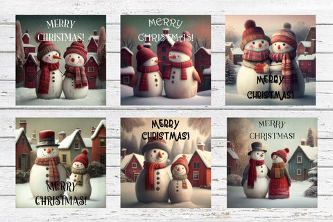 Merry Christmas Magnet PNG Bundle. Snowman Magnet Bundle PNG SVG Olga Terlyanskaya 