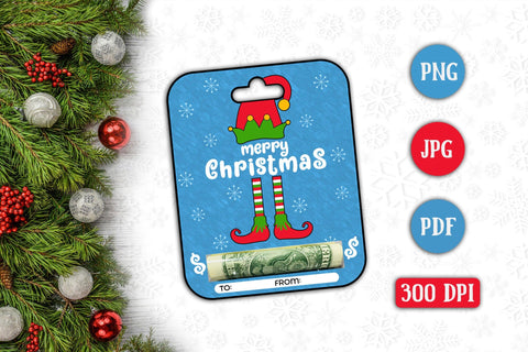 Merry Christmas Money Card PNG Design Sublimation CraftLabSVG 