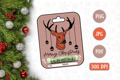 Merry Christmas Money Card PNG Design Sublimation CraftLabSVG 