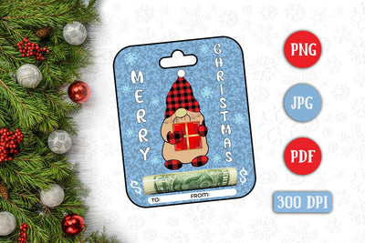 Merry Christmas Money Card Printable Sublimation CraftLabSVG 