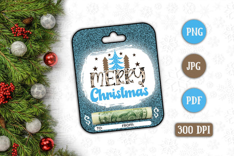 Merry Christmas Money Card Printable Sublimation CraftLabSVG 