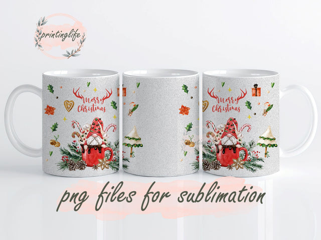 Merry Christmas Mug Wrap Design, Instant Digital Design Download Mug Wrap Design, Mug Design PNG Sublimation PrintingLife 
