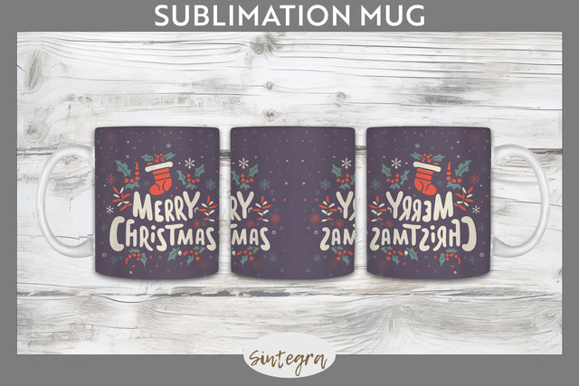 Merry Christmas Mug Wrap Sublimation Sublimation Sintegra 