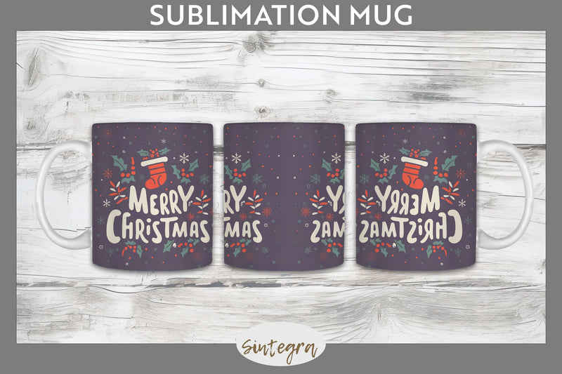 Merry Christmas Mug Wrap Sublimation Sublimation Sintegra 