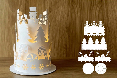 Merry Christmas Paper lantern, Christmas lantern template, cut file for cricut, Silhouette SVG zafrans studio 