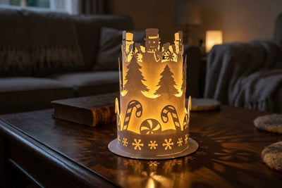 Merry Christmas Paper lantern, Christmas lantern template, cut file for cricut, Silhouette SVG zafrans studio 