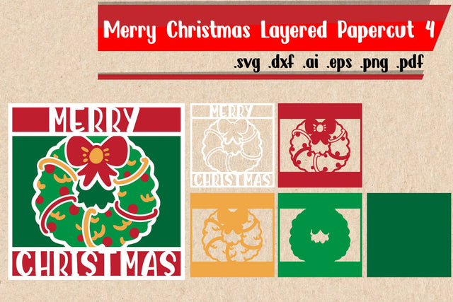 Merry Christmas Papercut Layered 4 3D Paper zafrans studio 