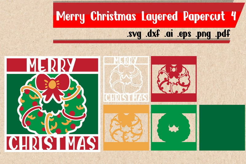 Merry Christmas Papercut Layered 4 3D Paper zafrans studio 