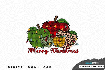 Merry christmas patterned apples sublimation png design Sublimation Regulrcrative 