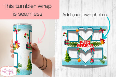 Merry Christmas Photo Tumbler Wraps for sublimation BUNDLE Sublimation Amorclipart 