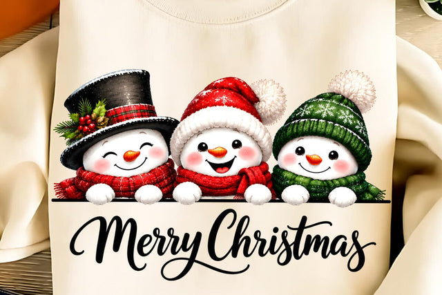 Merry Christmas PNG, Christmas Snowman Sublimation Sublimation DesignPlante 503 