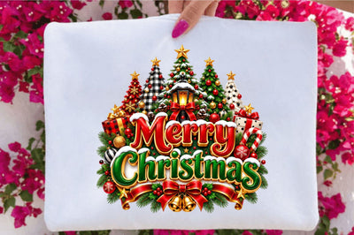 Merry Christmas PNG Christmas Tree Clipart Sublimation SVGArt 