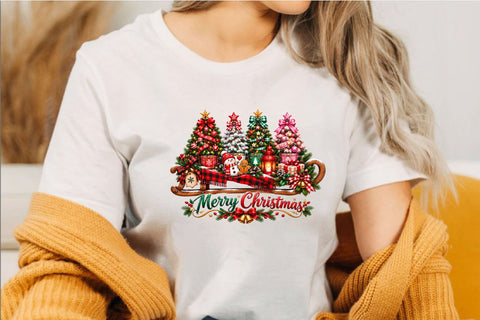 Merry Christmas PNG, Christmas Tree Clipart Sublimation SVGArt 