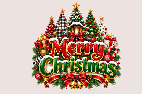Merry Christmas PNG Christmas Tree Clipart Sublimation SVGArt 