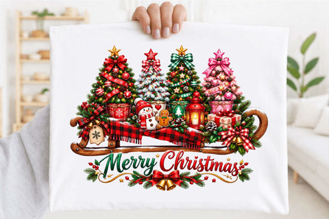 Merry Christmas PNG, Christmas Tree Clipart Sublimation SVGArt 