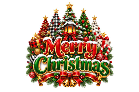 Merry Christmas PNG Christmas Tree Clipart Sublimation SVGArt 