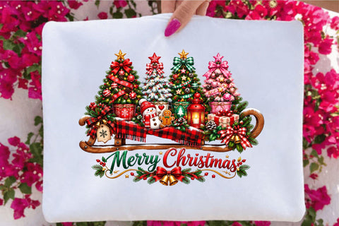 Merry Christmas PNG, Christmas Tree Clipart Sublimation SVGArt 