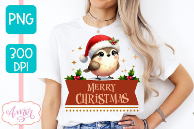 Merry Christmas PNG | Cute Christmas bird PNG Sublimation Amorclipart 