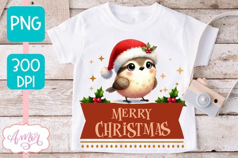 Merry Christmas PNG | Cute Christmas bird PNG Sublimation Amorclipart 