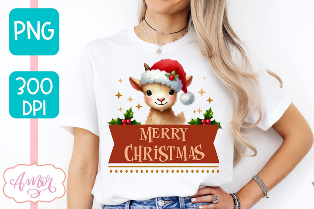 Merry Christmas PNG | Cute Christmas goat PNG Sublimation Amorclipart 