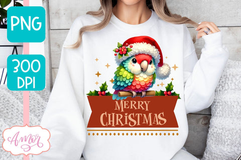 Merry Christmas PNG | Cute Christmas parrot cute christmas Sublimation Amorclipart 