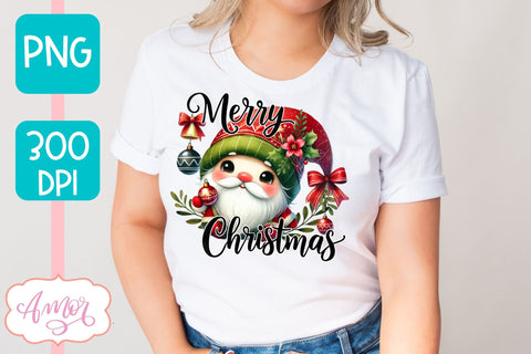 Merry Christmas PNG sublimation | Christmas gnome shirt PNG Sublimation Amorclipart 