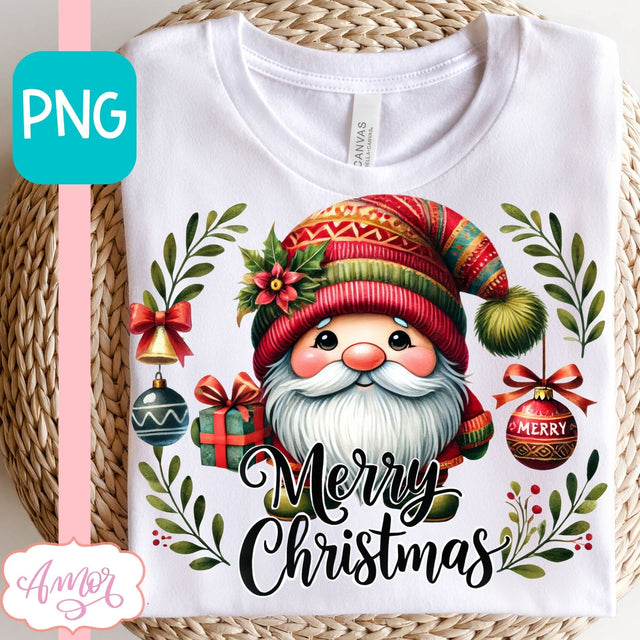 Merry Christmas PNG sublimation | Christmas gnome shirt PNG Sublimation Amorclipart 