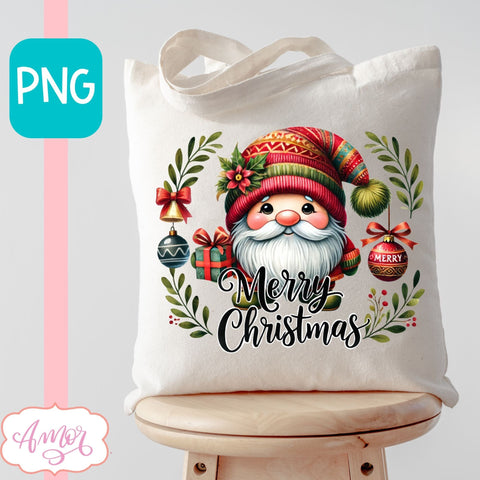 Merry Christmas PNG sublimation | Christmas gnome shirt PNG Sublimation Amorclipart 