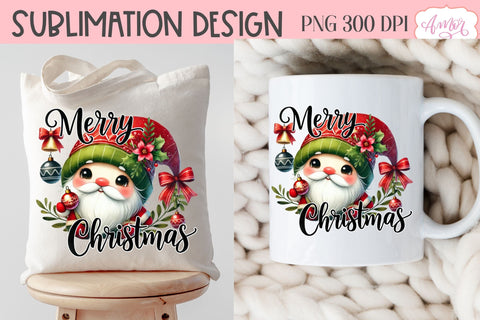 Merry Christmas PNG sublimation | Christmas gnome shirt PNG Sublimation Amorclipart 