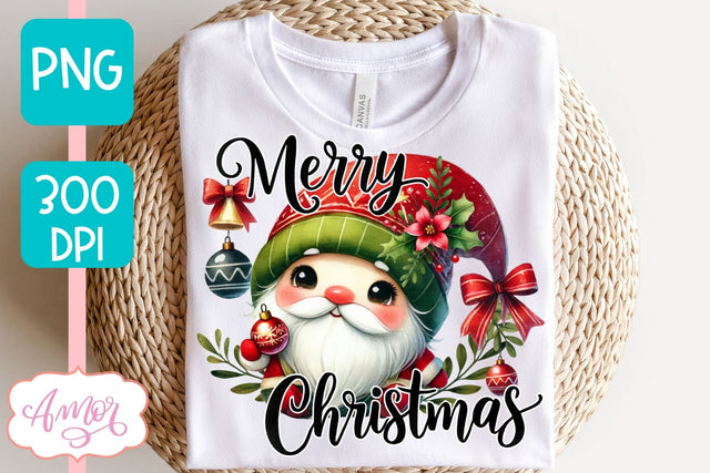Merry Christmas PNG sublimation | Christmas gnome shirt PNG Sublimation Amorclipart 