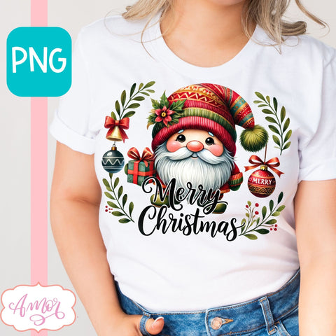 Merry Christmas PNG sublimation | Christmas gnome shirt PNG Sublimation Amorclipart 