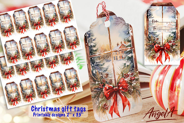 Merry Christmas printable tags, Christmas gift tags, window Sublimation Angelina Semenova 