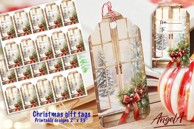 Merry Christmas printable tags, Christmas gift tags, window Sublimation Angelina Semenova 