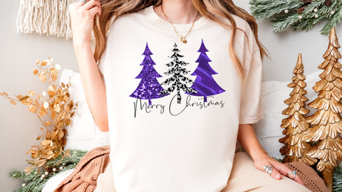 Merry Christmas Purple Trees PNG | Purple Christmas Tree Sublimation Design | Whimsical Holiday Sublimation Sublimation Print Perfect Design Shop 