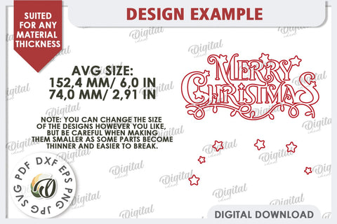 Merry Christmas Quotes Laser Cut Bundle. Christmas Decor SVG SVG Evgenyia Guschina 