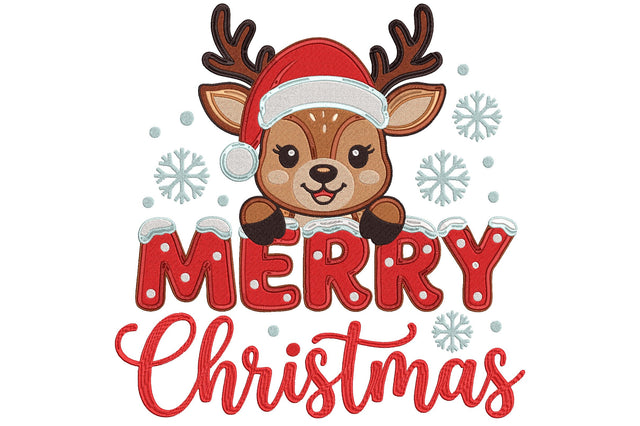 Merry Christmas Reindeer Embroidery Embroidery/Applique DESIGNS nirmal108roy 