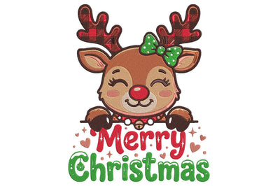 Merry Christmas Reindeer Embroidery Embroidery/Applique DESIGNS nirmal108roy 